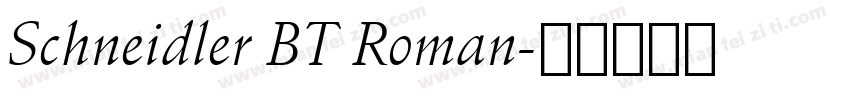 Schneidler BT Roman字体转换